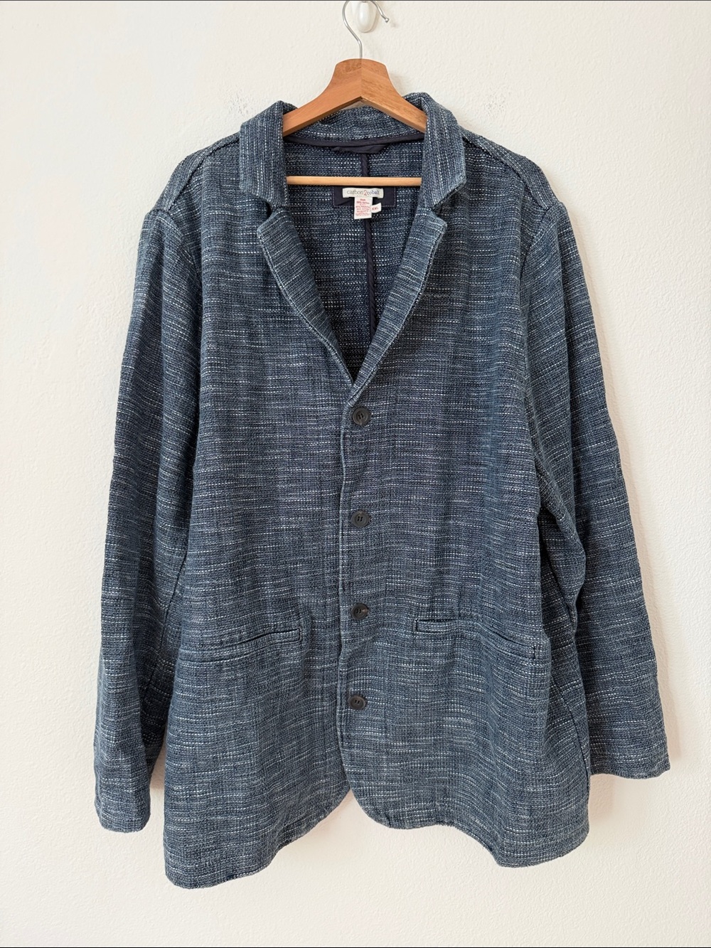 Carbon2Cobalt Cotton Twill Effortlessly Cool Blazer Jacket Size XXL Blue Neutral